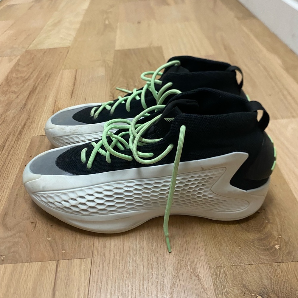 Black and White AE1s with Green Laces